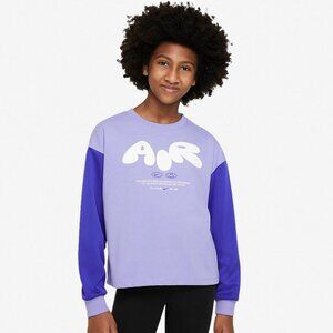 BNWT NIKE GIRLS LONG SLEEVE NSW AIR TOP (#DQ8936-569) US SIZE SMALL (S)